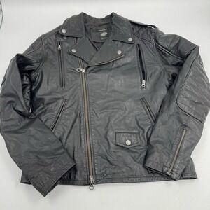 Harley Davidson Riding Gear Cowhide Leather Motorcycle Jacket Men's‎ Large